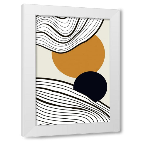 Sun and Moon Rise White Modern Wood Framed Art Print by Incado