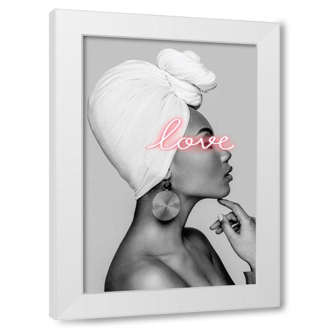 Love White Modern Wood Framed Art Print by Incado