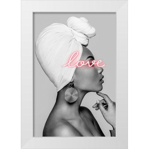 Love White Modern Wood Framed Art Print by Incado