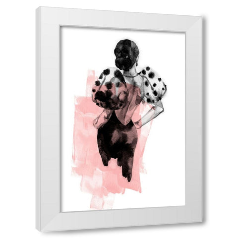 Figure Pink White Modern Wood Framed Art Print by Incado