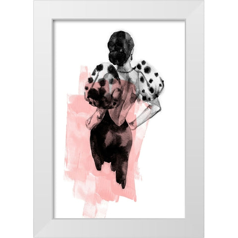 Figure Pink White Modern Wood Framed Art Print by Incado