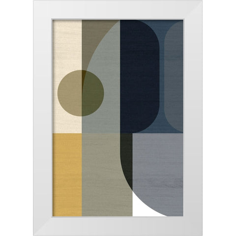 Geometric Shapes I White Modern Wood Framed Art Print by Incado
