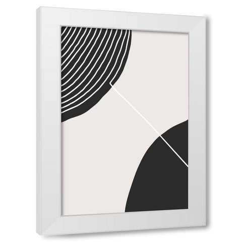 Connected Circles White Modern Wood Framed Art Print by Incado