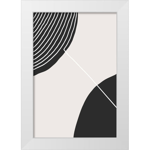 Connected Circles White Modern Wood Framed Art Print by Incado