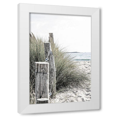 Coastal V White Modern Wood Framed Art Print by Incado