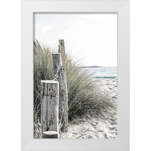 Coastal V White Modern Wood Framed Art Print by Incado