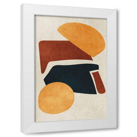 Earth Tone White Modern Wood Framed Art Print by Incado