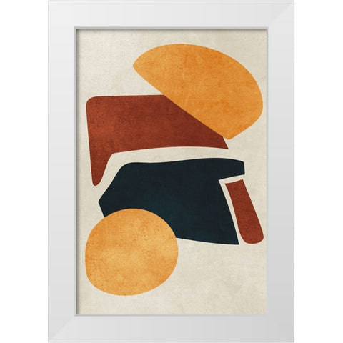 Earth Tone White Modern Wood Framed Art Print by Incado