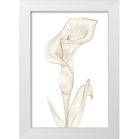 Lily line I White Modern Wood Framed Art Print by Incado