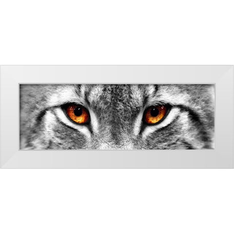 Lynx White Modern Wood Framed Art Print by PhotoINC Studio