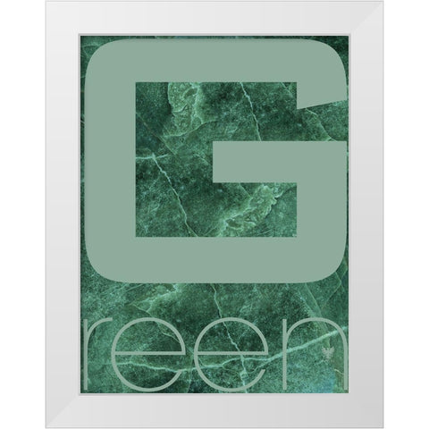 RGB green White Modern Wood Framed Art Print by TypeLike