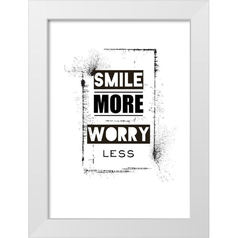 Smile White Modern Wood Framed Art Print by TypeLike