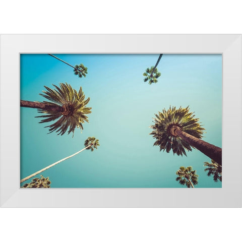 Palms White Modern Wood Framed Art Print by PhotoINC Studio