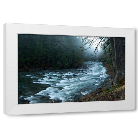 River White Modern Wood Framed Art Print by PhotoINC Studio