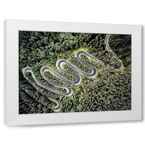 Road White Modern Wood Framed Art Print by PhotoINC Studio