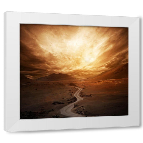Sunset White Modern Wood Framed Art Print by PhotoINC Studio