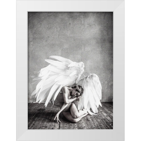 Angel White Modern Wood Framed Art Print by PhotoINC Studio