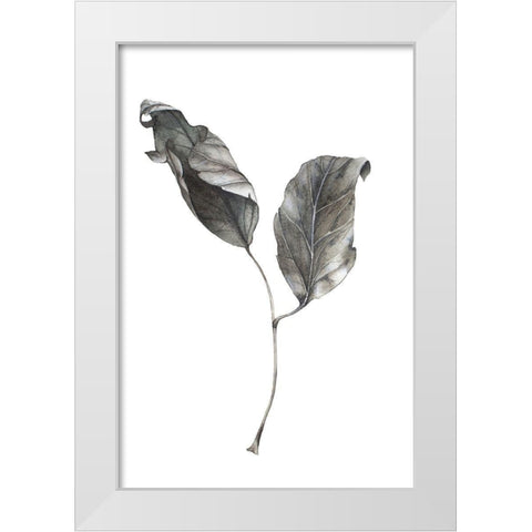 Silver Leaf White Modern Wood Framed Art Print by Incado