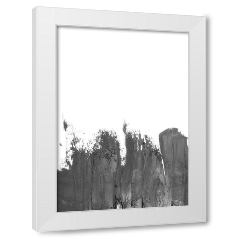 Coal II White Modern Wood Framed Art Print by Incado