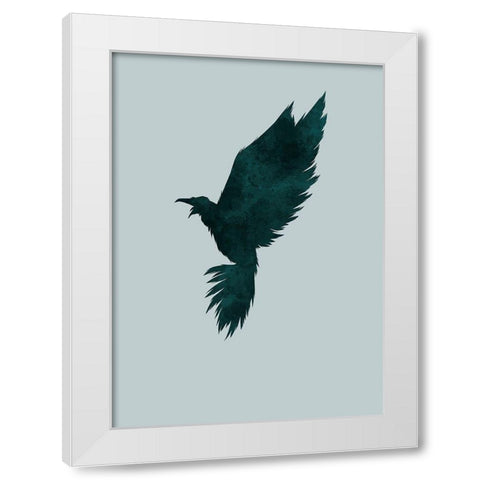 Crow White Modern Wood Framed Art Print by Incado