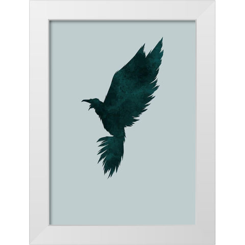 Crow White Modern Wood Framed Art Print by Incado