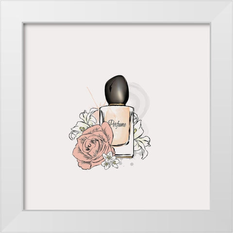 Perfume I White Modern Wood Framed Art Print by Incado