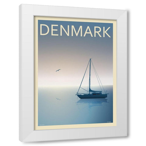 Ribe White Modern Wood Framed Art Print by Incado