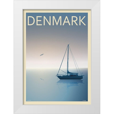 Ribe White Modern Wood Framed Art Print by Incado