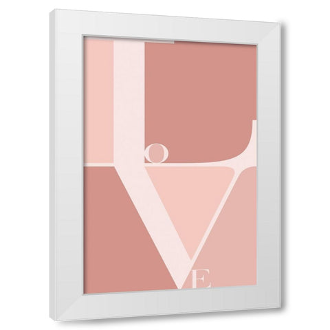 Love White Modern Wood Framed Art Print by TypeLike