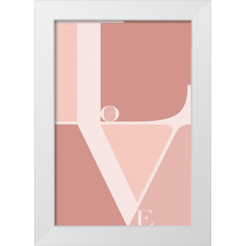 Love White Modern Wood Framed Art Print by TypeLike