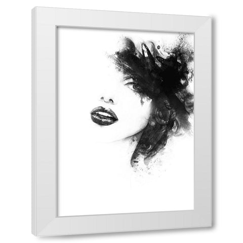 Shadow Girl White Modern Wood Framed Art Print by Incado