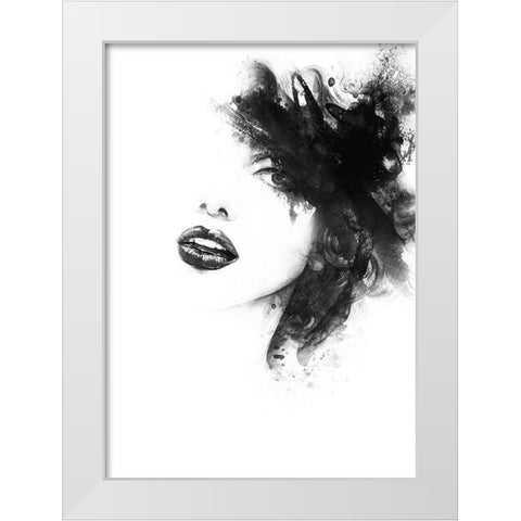 Shadow Girl White Modern Wood Framed Art Print by Incado