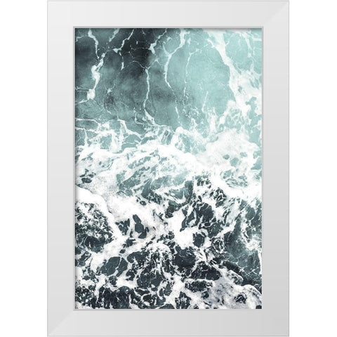 Waves I White Modern Wood Framed Art Print by PhotoINC Studio
