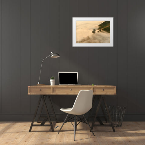 Clouds White Modern Wood Framed Art Print by PhotoINC Studio