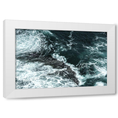 Waves II White Modern Wood Framed Art Print by PhotoINC Studio