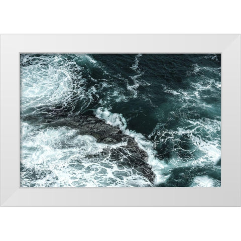 Waves II White Modern Wood Framed Art Print by PhotoINC Studio