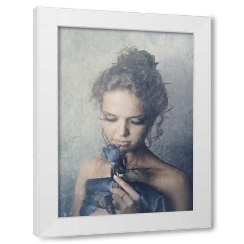 Dark Rose White Modern Wood Framed Art Print by PhotoINC Studio