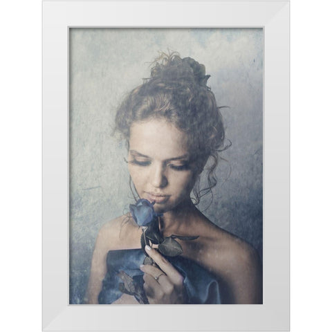Dark Rose White Modern Wood Framed Art Print by PhotoINC Studio