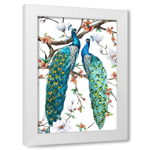 Paradis Birds I White Modern Wood Framed Art Print by Incado