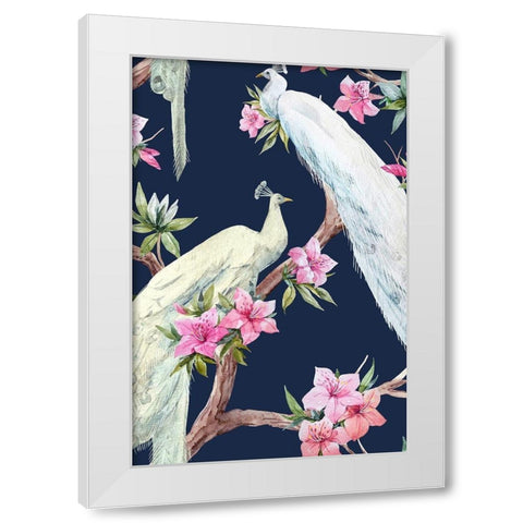 Paradis Birds II White Modern Wood Framed Art Print by Incado