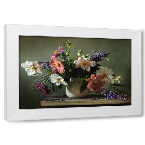 Bouquet I White Modern Wood Framed Art Print by PhotoINC Studio
