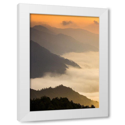 Dusty morning White Modern Wood Framed Art Print by PhotoINC Studio