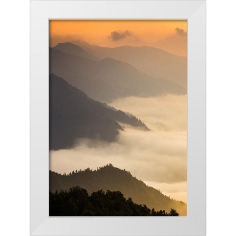 Dusty morning White Modern Wood Framed Art Print by PhotoINC Studio