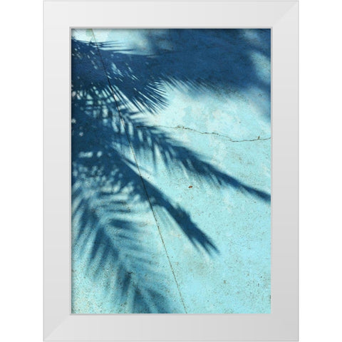 Turquoise Shadow White Modern Wood Framed Art Print by PhotoINC Studio