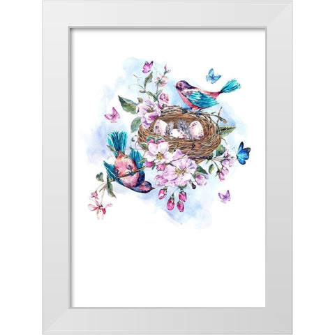 New beginning White Modern Wood Framed Art Print by Incado