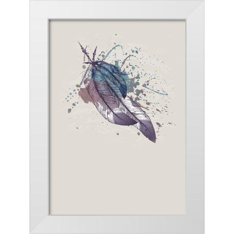 Eagle feather II White Modern Wood Framed Art Print by Incado
