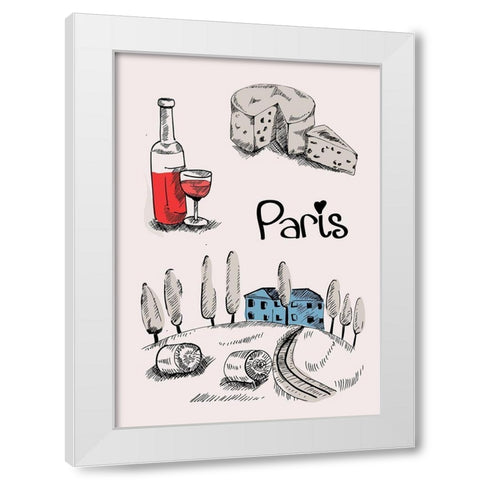 Paris I White Modern Wood Framed Art Print by TypeLike