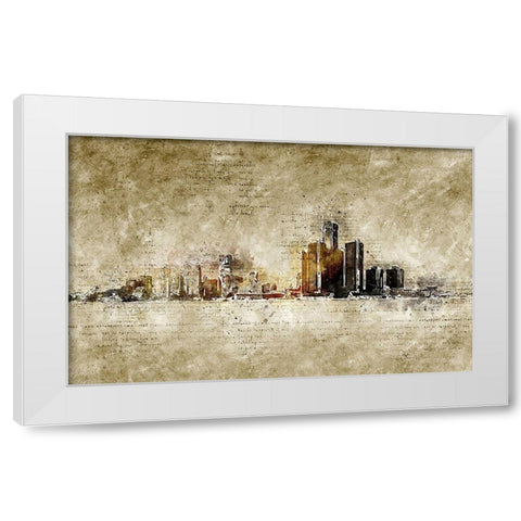 Detroit White Modern Wood Framed Art Print by Incado