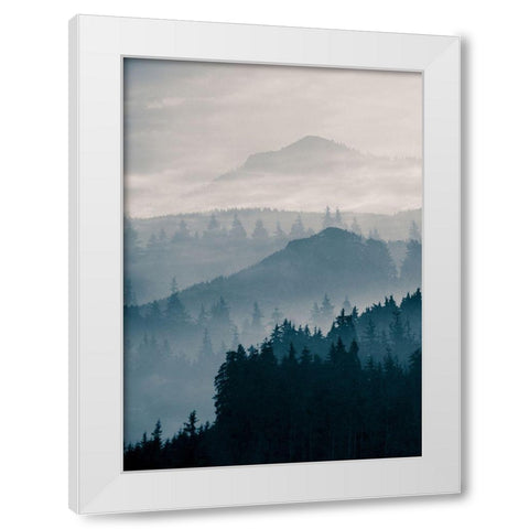 Blue Mountains I White Modern Wood Framed Art Print by PhotoINC Studio