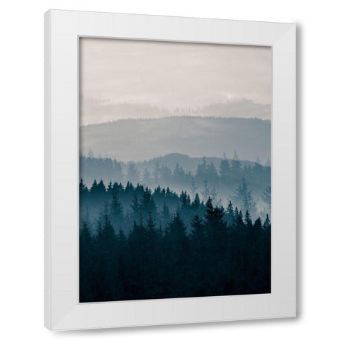 Blue Mountains II White Modern Wood Framed Art Print by PhotoINC Studio